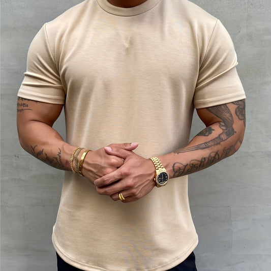 Men's Simple All-match Pure Cotton Solid Color Short Sleeve GlamzKart