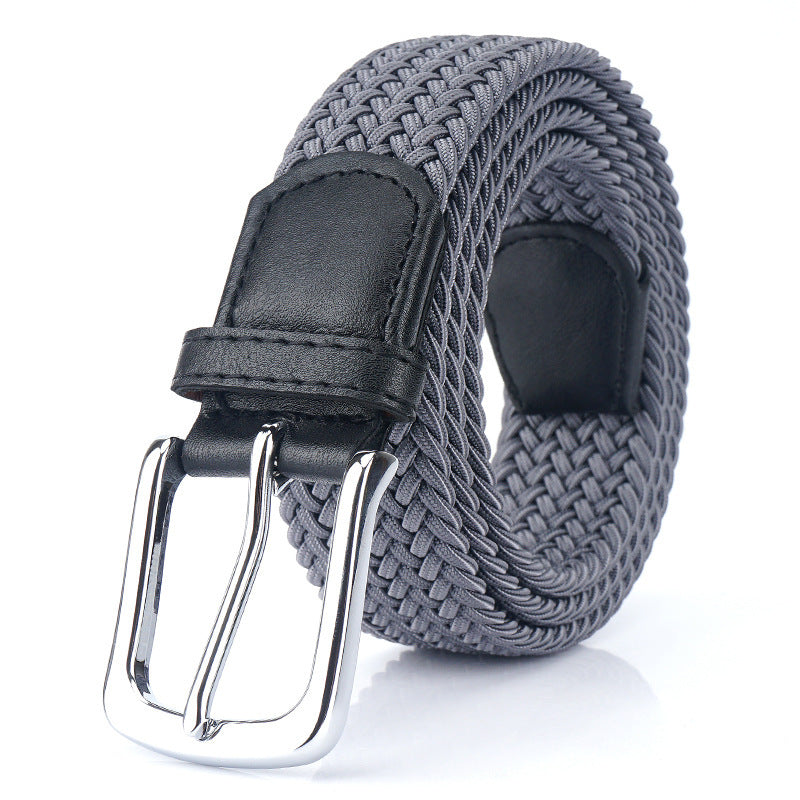 Silk Elastic Woven Elastic Men's Women's Belt Canvas Belt Dark Gray GlamzKart