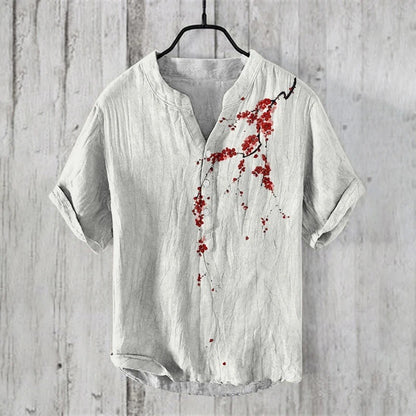 Summer Beach Casual Men's Clothing Short Sleeve V-neck ZC176 GlamzKart