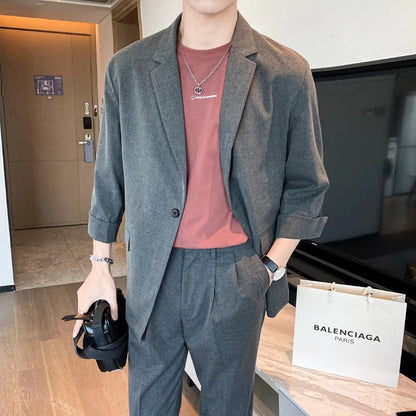 Casual Suit Men's Trendy Baggy Coat Gray Suit jacket GlamzKart