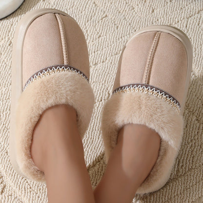 Fluffy Slippers Autumn And Winter Thick Bottom Outdoor GlamzKart