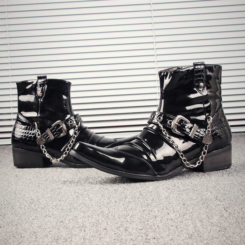 European And American Western Style Martin Boots Pointed Toe GlamzKart