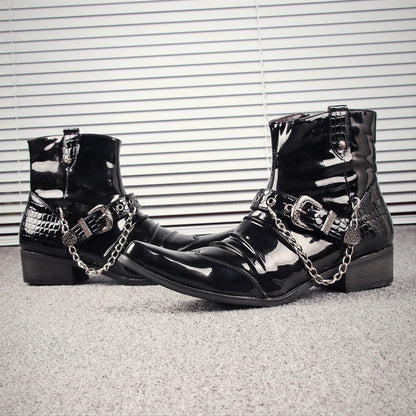 European And American Western Style Martin Boots Pointed Toe GlamzKart