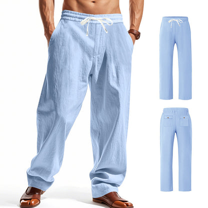 Linen Casual Pants Summer Thin Simple High Street GlamzKart