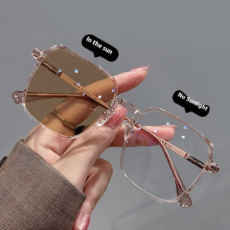New Fashion Personality Color Changing Glasses Women Cold Tawny Caramel Tea GlamzKart
