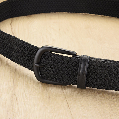 New Men's And Women's Woven Belt Elastic Stretch Punch-free GlamzKart