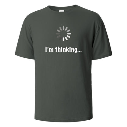 I'm Thinking About Interesting Printed T-shirt Dark Gray GlamzKart