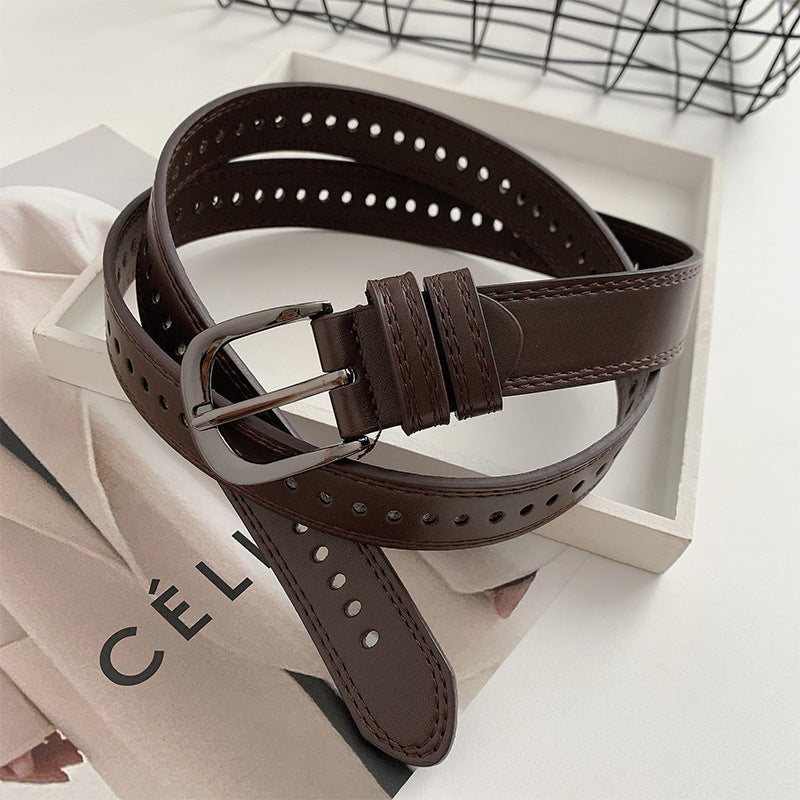 Decoration Retro Simple Student Pant Belt Brown 105cm GlamzKart
