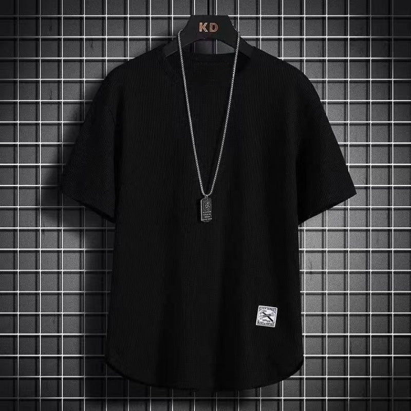 Thin Bottoming Shirt Breathable And Loose Top Black GlamzKart