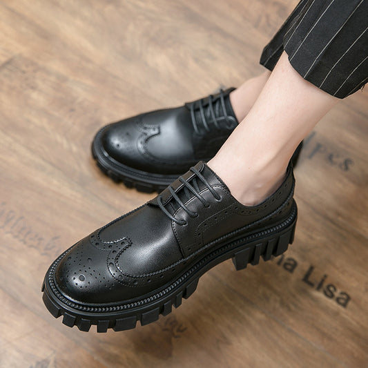 Fashion Business Brogue Leather Shoes Men GlamzKart