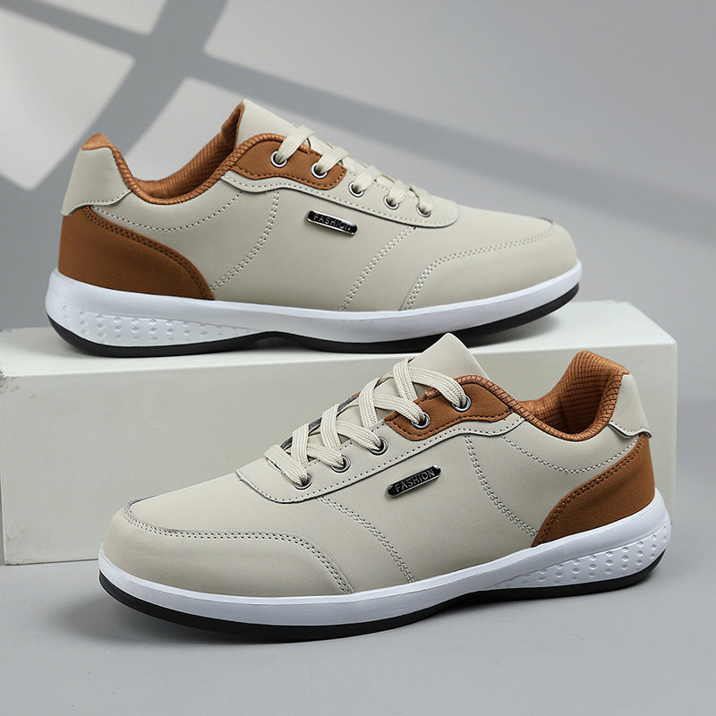 Fashion Men's Casual Sneaker Plus Size Running Shoes Beige GlamzKart