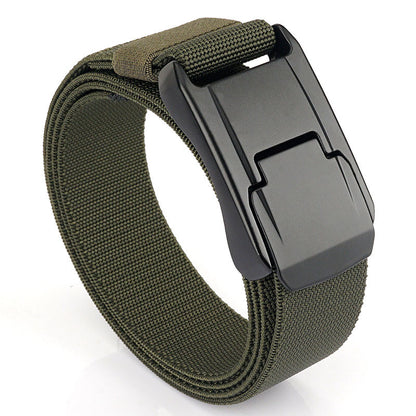 Men's Tactical Belt Casual Weaving Elastic Army Green 125cm GlamzKart