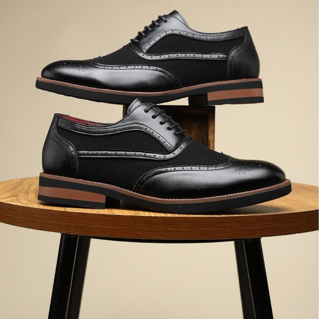 Men's High-end Business Casual And Comfortable Breathable Leather Shoes Black GlamzKart