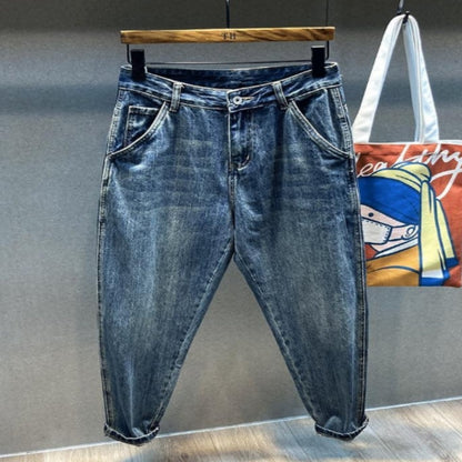 Retro Plus Size Wide Legs Men's Straight Loose Radish Tapered Jeans GlamzKart