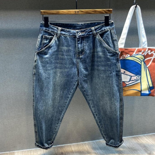Retro Plus Size Wide Legs Men's Straight Loose Radish Tapered Jeans GlamzKart