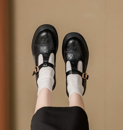 Vintage Mary Jane Hidden Heel Women's Shoes Black GlamzKart