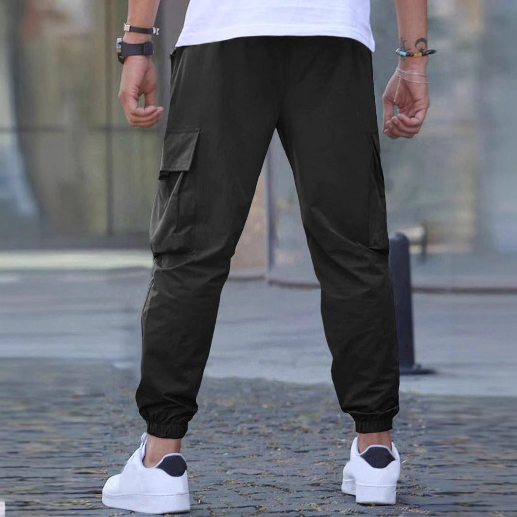 Workwear Casual Pants Drawstring Elastic Waist Track Pants GlamzKart