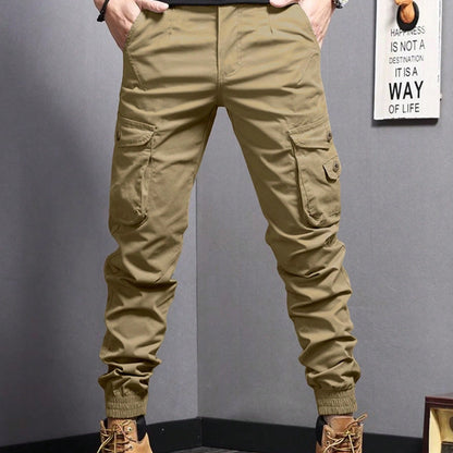 New Summer Casual Drawstring Workwear Pants Men Khaki GlamzKart