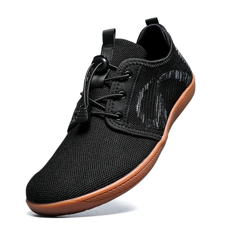 Men's Soft Bottom Plus Size Wide Toe Shoes Black GlamzKart