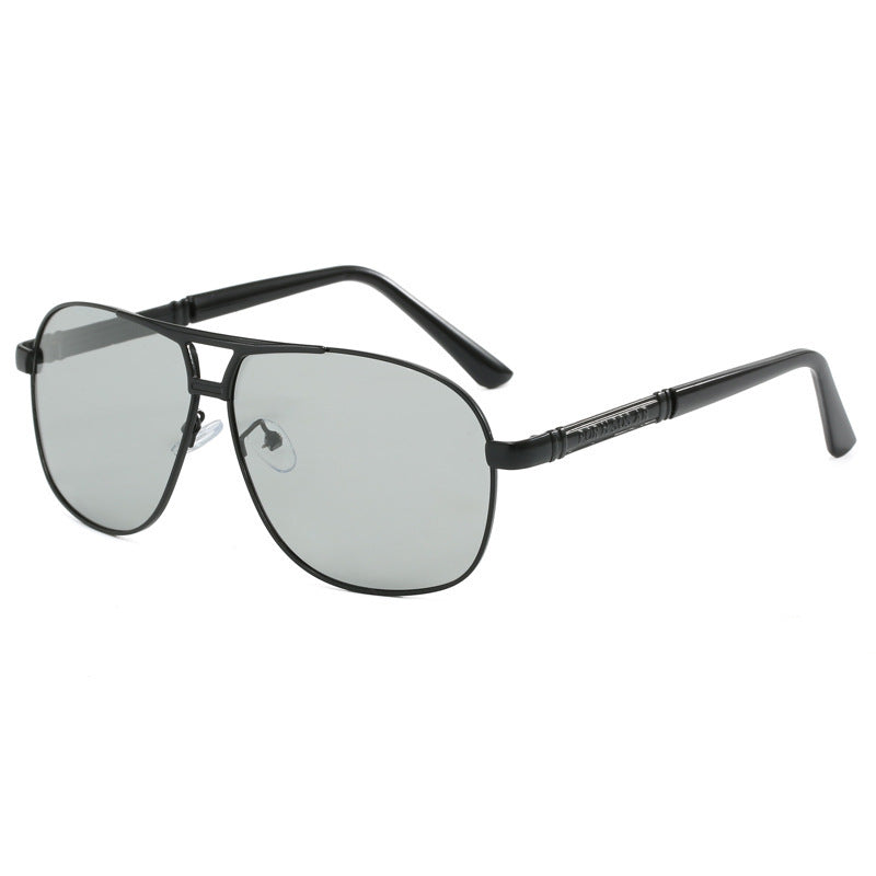 Men's Polarized Day And Night UV Protection Advanced Sense Color Changing Sunglasses Black Frame Color Changing GlamzKart
