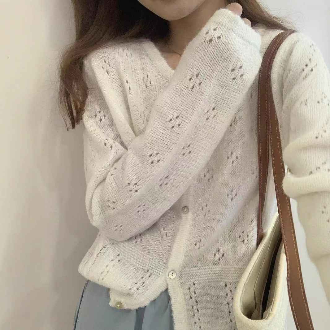 Hollow Sun Protection Sweater Women's Overall Spring Sling Outer Tops