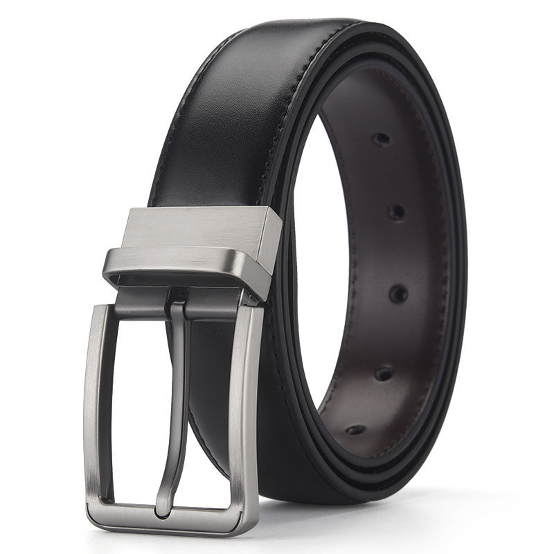 Gentleman Business Style Men's Leather Business Rotation Pin Buckle Belt GlamzKart