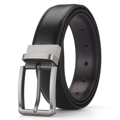 Gentleman Business Style Men's Leather Business Rotation Pin Buckle Belt GlamzKart
