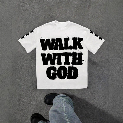 Personality Street Hip Hop Style Letter Pattern T-shirt Retro GlamzKart