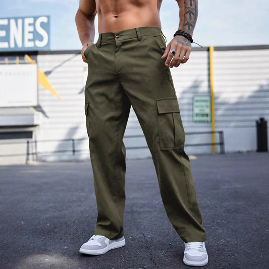 Wear-resistant Sports Straight Loose Cargo Pants GlamzKart