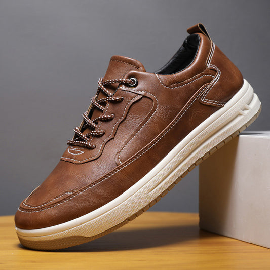 Leather Surface Men's Low-top Sneakers Warm Casual Shoes GlamzKart