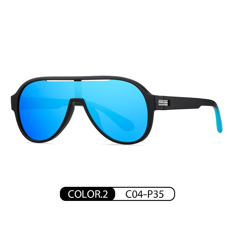 Fashion TR One-piece Large Frame Colorful Polarized Sunglasses C54 GlamzKart