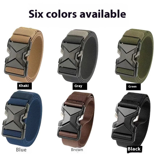 Men's Toothless Automatic Buckle Waist Belt PP Woven Tactical Pants GlamzKart