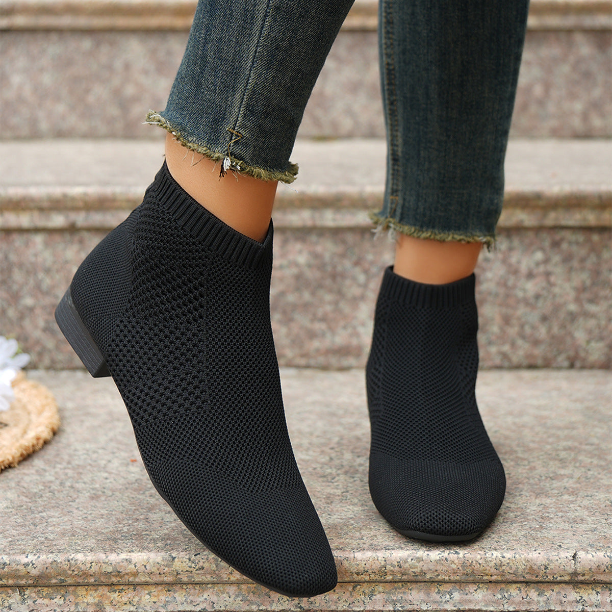 Plus Size Women's Boots Middle Tube Pointed Ankle Boots GlamzKart