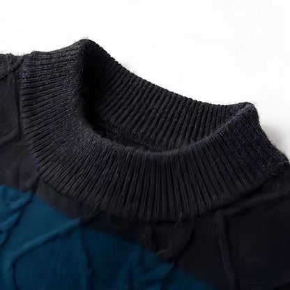Autumn And Winter Pure Color Youth Business Casual Loose Round Neck Cashmere Knitted Bottoming Shirt GlamzKart