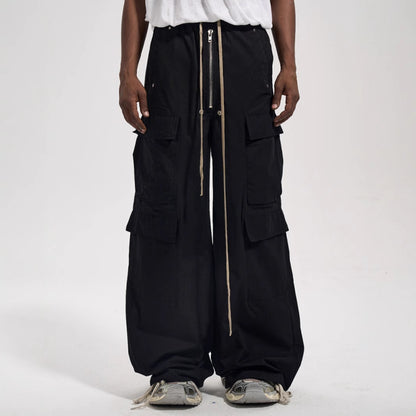 Side Pocket Loose Mop Tooling Flared Casual Pants GlamzKart