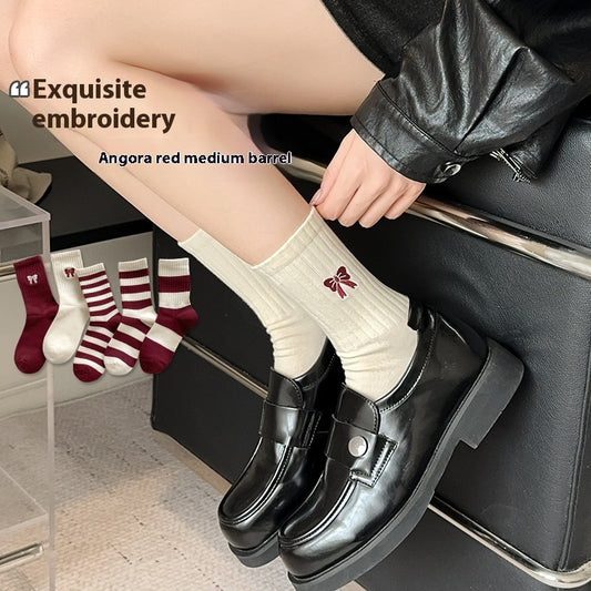 Korean Style Good-looking Sweat-absorbent Angola Red Socks GlamzKart