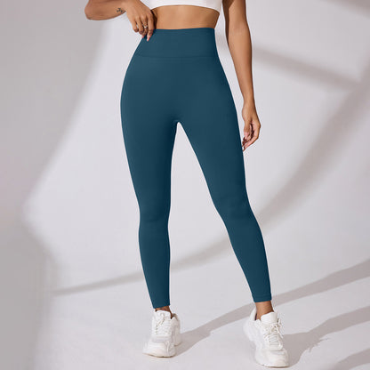 Sports Style High Waist Yoga Pants Hip Lifting Sport Trousers Dark Blue GlamzKart