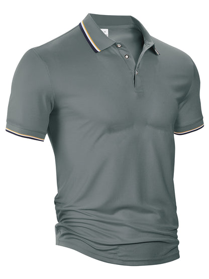 Summer Loose Lapels Short Sleeve Men Gray GlamzKart