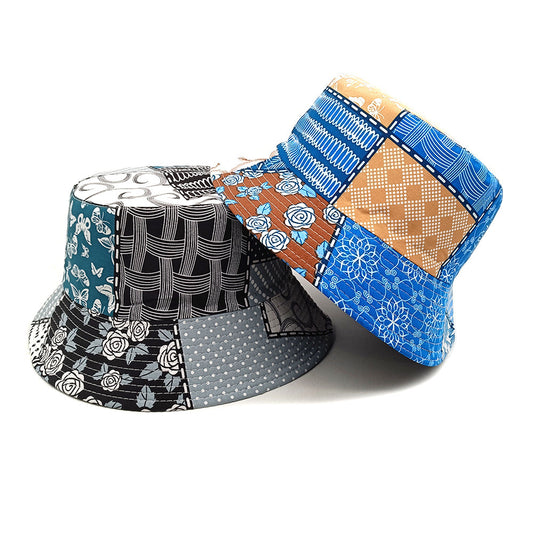 Geometric Bucket Hat Color Matching Printing Double-sided Wear Bucket Hat GlamzKart