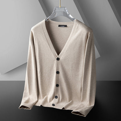 Thin Trendy Casual Outdoor Cotton Knitwear Black Sweater Khaki GlamzKart