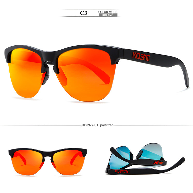 TR90 Half-frame Polarized Sunglasses European And American Men C3 GlamzKart