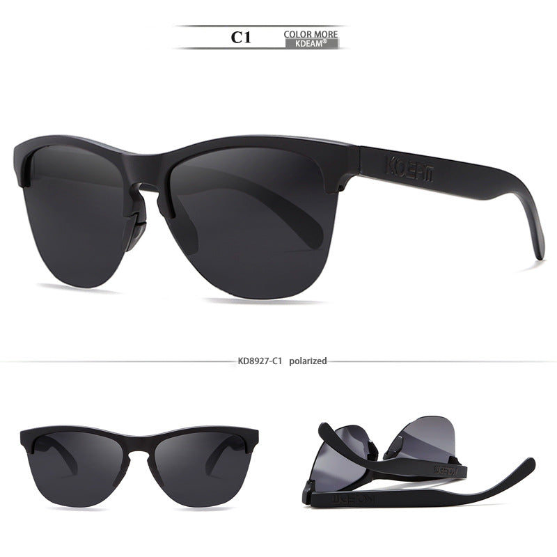 TR90 Half-frame Polarized Sunglasses European And American Men C1 GlamzKart