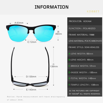 TR90 Half-frame Polarized Sunglasses European And American Men GlamzKart