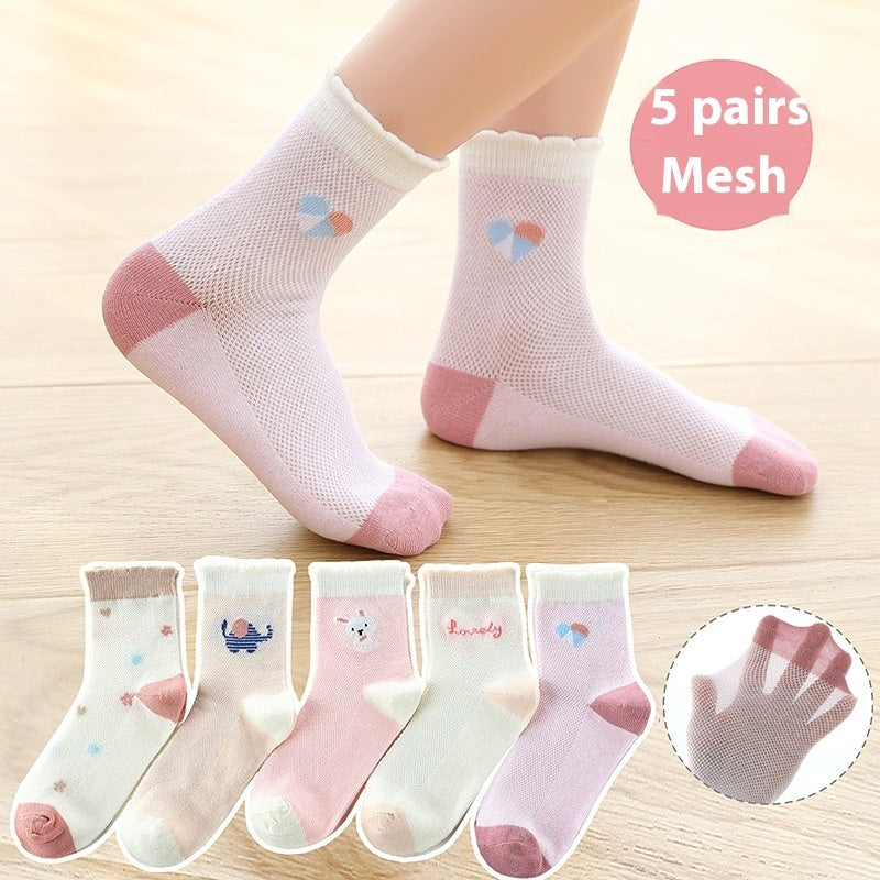 Children's Solid Color Short Socks LR626 Cute Rabbit GlamzKart