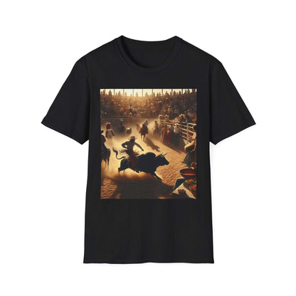 Men's 3D Digital Printing Casual Round Neck Short Sleeves Black GlamzKart