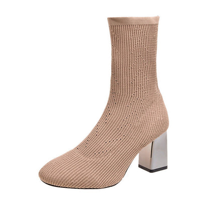 Elastic boots women high heels GlamzKart