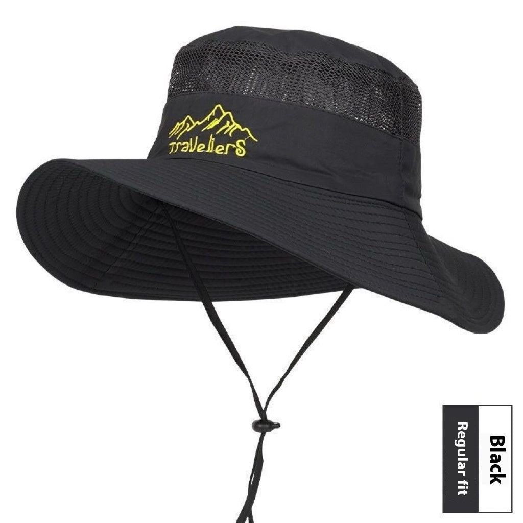 Bucket Hat Men's Summer UV Protection Outdoor Travel Black GlamzKart