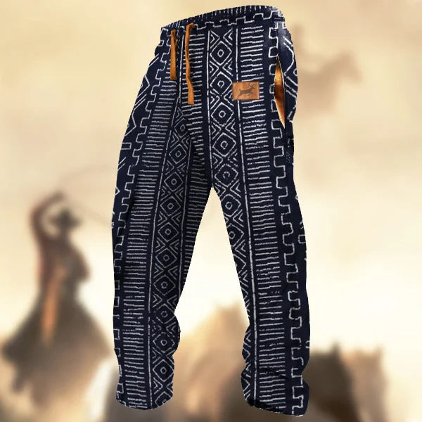 Technology Printing Trousers Elastic Closed Rope Straight-leg Trousers CD386 GlamzKart