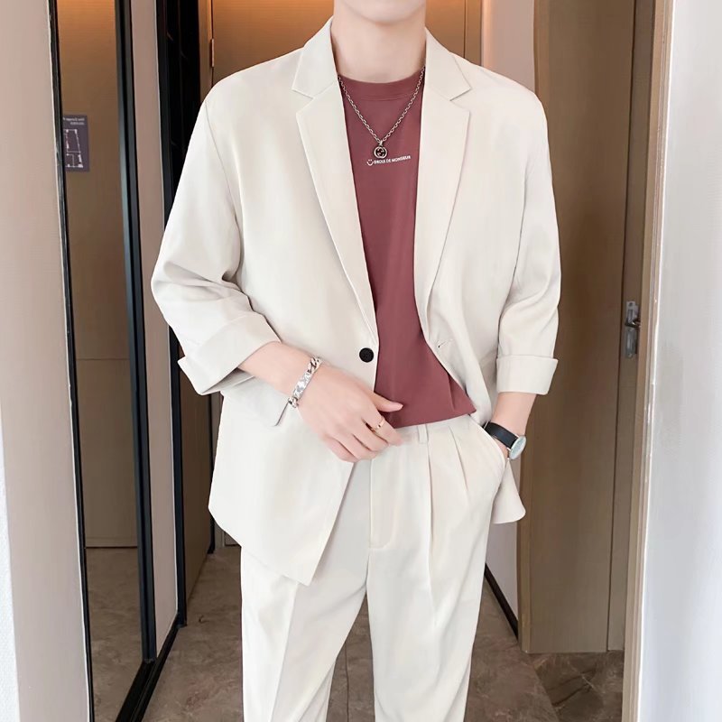 Casual Suit Men's Trendy Baggy Coat White Suit jacket GlamzKart