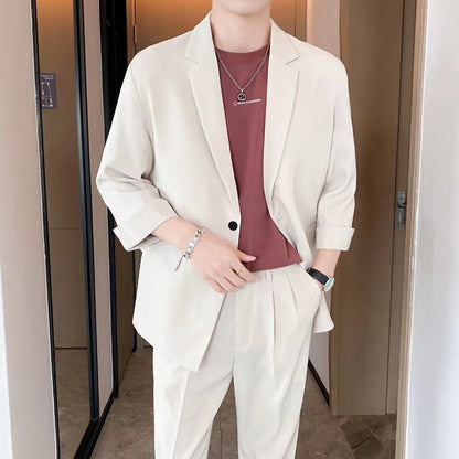 Casual Suit Men's Trendy Baggy Coat White Suit jacket GlamzKart